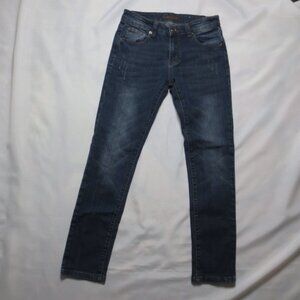 CARBON mens JEANS blue DARK DENIM distressed SLIM SIZE 28X28